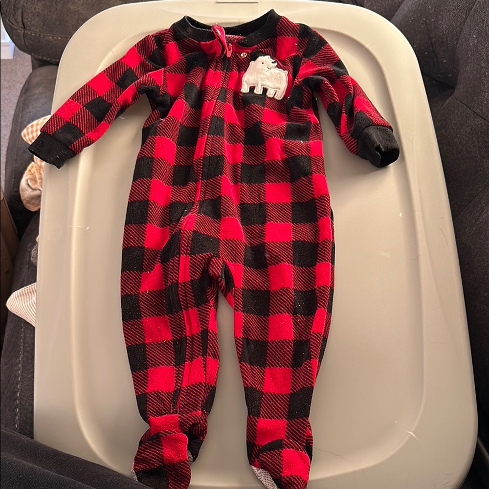 Red and Black Plaid Kids One Piece